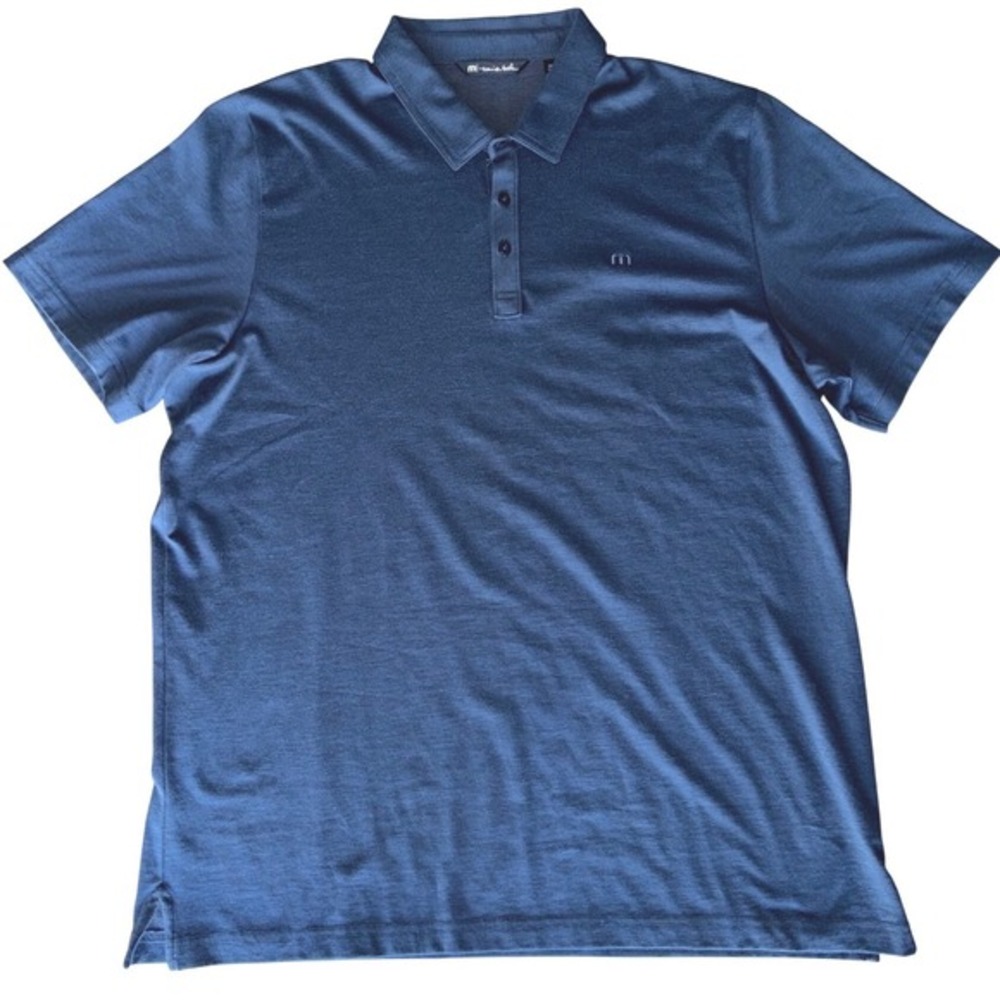TravisMathew‎ Mens XXXL Navy Blue Pima Cotton Blend Short Sleeve Polo Shirt